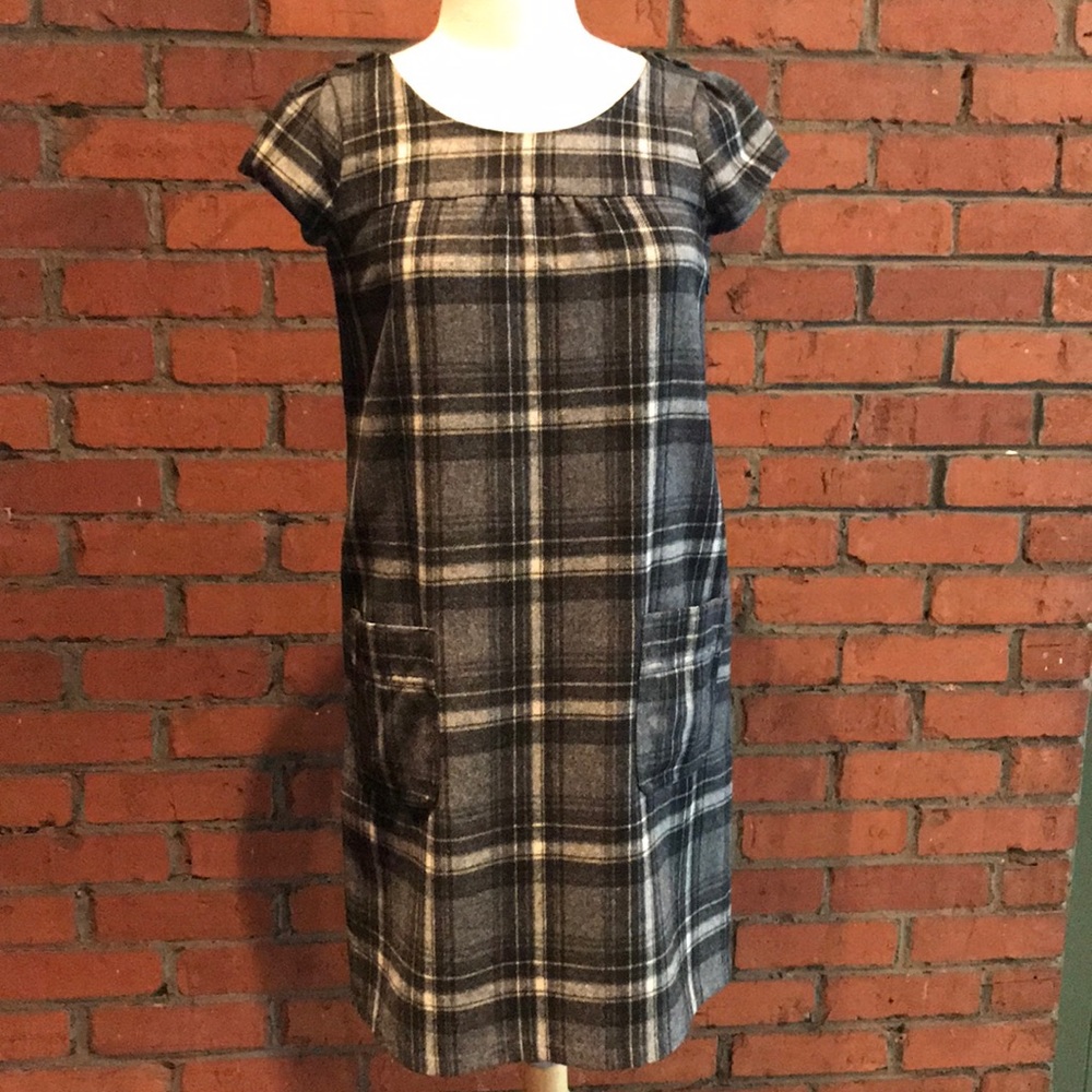 GAP Black and Gray Plaid Dress